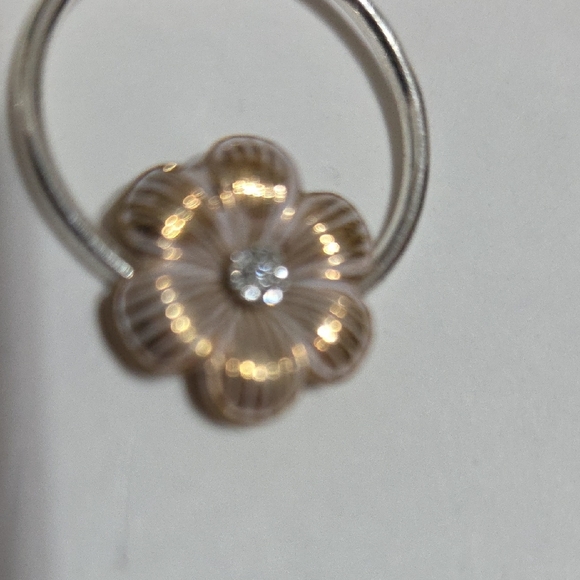 Brighton Gold and Silver Floral Hoop Earrings - Picture 3 of 3